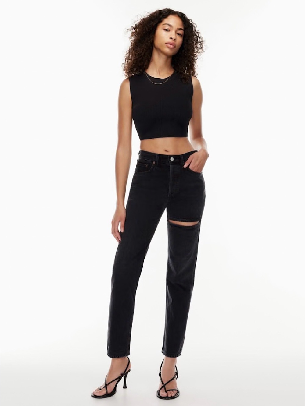 NWT Agolde Lana Jean, Mid Rise Vintage, Black, 30